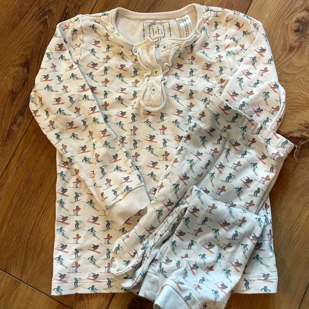 Lila + Hayes girls ski print PJs